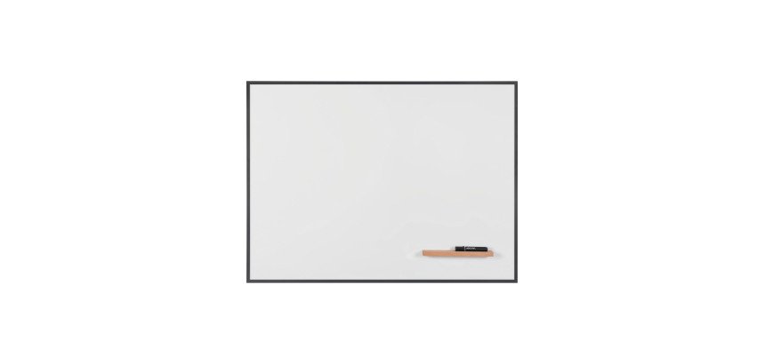 Tableau blanc acier émaillé magnétique cadre noir 120 x 90 Curvo Bi Office