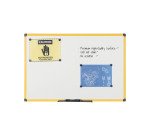 Weiß emailliertes Stahlschreibtafel, gelber Rahmen, 150 x 100 cm, Ultrabrite Bi-Office