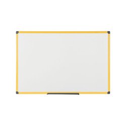 Tableau blanc acier émaillé cadre jaune 180 x 120 cm Ultrabrite Bi-Office