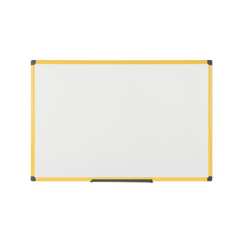 Tableau blanc acier émaillé cadre jaune 180 x 120 cm Ultrabrite Bi-Office