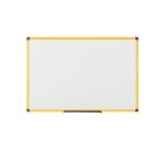 Weiß emailliertes Stahlschreibtafel, gelber Rahmen, 150 x 100 cm, Ultrabrite Bi-Office