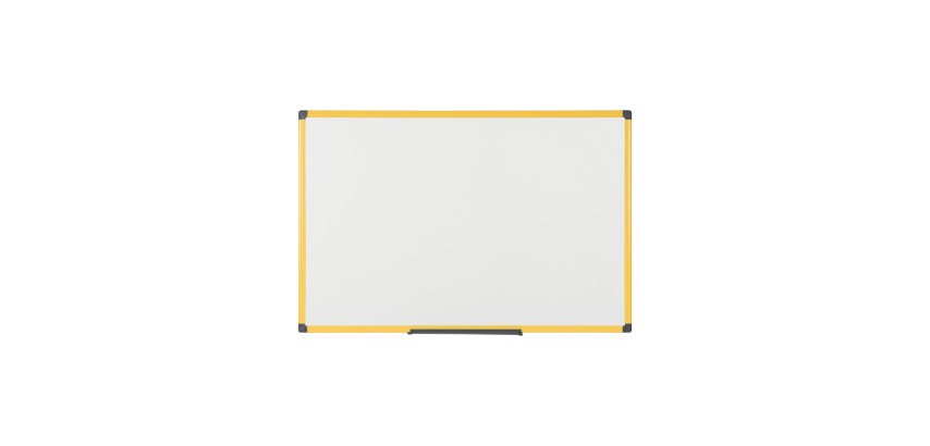 Tableau blanc acier émaillé cadre jaune 90 x 60 cm Ultrabrite Bi-Office