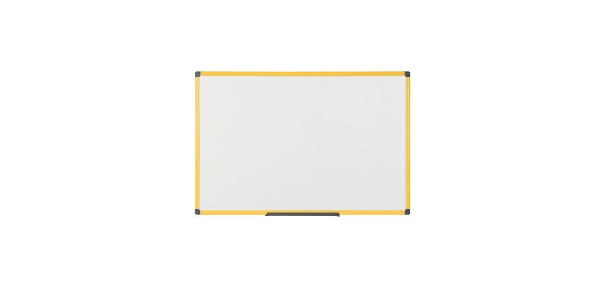 Tableau blanc acier émaillé cadre jaune 90 x 60 cm Ultrabrite Bi-Office