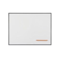 White magnetic enameled steel board with black frame 150 x 120 Curvo Bi Office