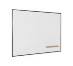 White magnetic enameled steel board with black frame 150 x 120 Curvo Bi Office