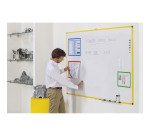 Tableau blanc laqué Industriel Ultrabrite cadre jaune 120 x 90 cm Bi-Office