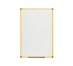 Weiß emailliertes Stahlschreibtafel, gelber Rahmen, 150 x 100 cm, Ultrabrite Bi-Office