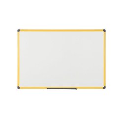 Whiteboard enamelled steel yellow frame 120 x 90 cm Ultrabrite Bi-Office