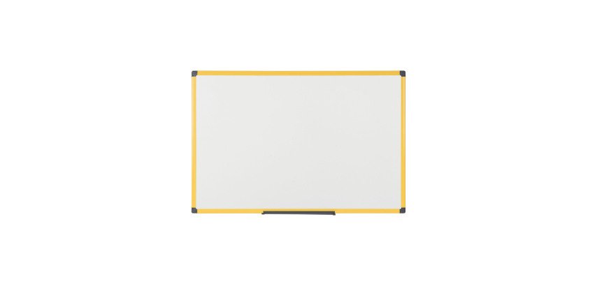 Whiteboard enamelled steel yellow frame 120 x 90 cm Ultrabrite Bi-Office