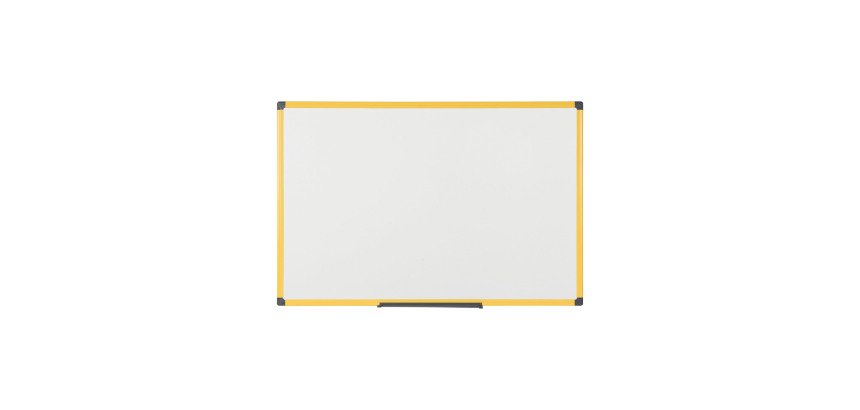 Whiteboard enamelled steel yellow frame 120 x 90 cm Ultrabrite Bi-Office