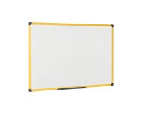 White enamelled steel board with yellow frame 90 x 60 cm Ultrabrite Bi-Office