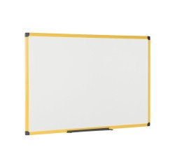 Tableau blanc acier émaillé cadre jaune 90 x 60 cm Ultrabrite Bi-Office