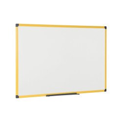 Tableau blanc acier émaillé cadre jaune 150 x 100 cm Ultrabrite Bi-Office