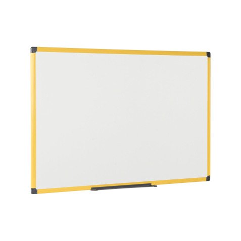 Tableau blanc acier émaillé cadre jaune 150 x 100 cm Ultrabrite Bi-Office