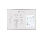 Tableau blanc acier laqué cadre aluminium 120 x 120 cm  Ayda Bi-Office