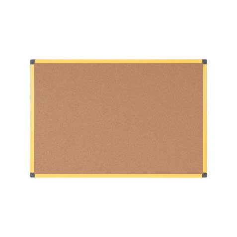 <ul><li>Ultrabrite industrial cork board with yellow aluminum frame 150 x 100cm Bi-Office</li></ul>