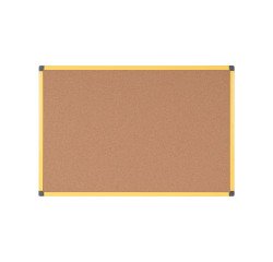 Ultrabrite industrial cork board with yellow aluminum frame 150 x 100cm Bi-Office