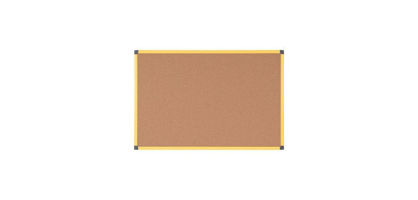 Tableau liège Ultrabrite industriel cadre alu jaune 150 x 100cm Bi-Office