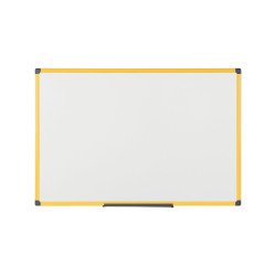 Tableau blanc laqué Industriel Ultrabrite cadre jaune 120 x 90 cm Bi-Office