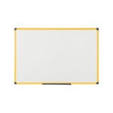 Tableau blanc laqué Industriel Ultrabrite cadre jaune 150 x 100 cm Bi-Office