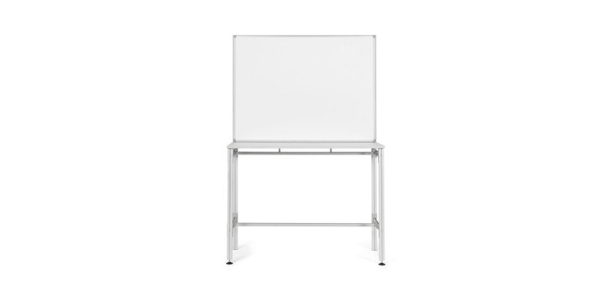 Arbeitsplatz mit magnethaftender Lackstahl-Tafel 90 x 120 cm Industriell Bi-Office