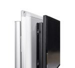 Station de travail avec tableau blanc acier laqué magnétique cadre aluminium 90 x 60 cm Industriel Bi-Office