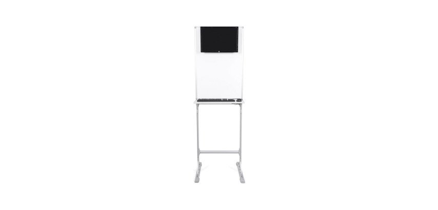 Workstation with magnetic lacquered steel whiteboard aluminum frame 90 x 60 cm Industrial Bi-Office