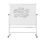 Tableau blanc pivotant double face mélaminé cadre acier 120 x 150 cm Maya Bi-Office