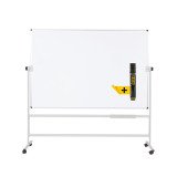 Tableau blanc pivotant double face mélaminé cadre acier 120 x 180 cm Maya Bi-Office