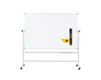 Tableau blanc pivotant double face mélaminé cadre acier 120 x 180 cm Maya Bi-Office