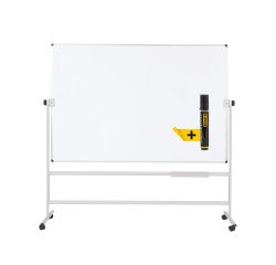 Tableau blanc pivotant double face mélaminé cadre acier 120 x 180 cm Maya Bi-Office