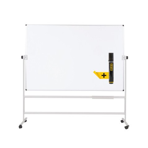 Tableau blanc pivotant double face mélaminé cadre acier 120 x 180 cm Maya Bi-Office