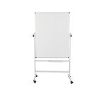 Tableau blanc pivotant double face mélaminé cadre acier 120 x 90 cm Maya Bi-Office