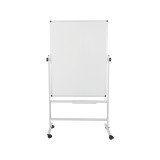 Tableau blanc pivotant double face mélaminé cadre acier 120 x 90 cm Maya Bi-Office