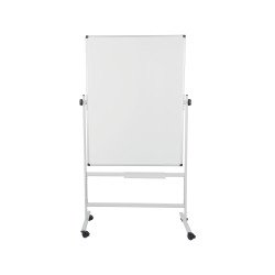 Tableau blanc pivotant double face mélaminé cadre acier 120 x 90 cm Maya Bi-Office