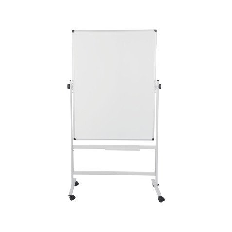 Tableau blanc pivotant double face mélaminé cadre acier 120 x 90 cm Maya Bi-Office