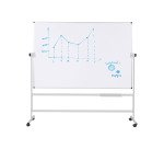 Tableau blanc pivotant double face mélaminé cadre acier 120 x 180 cm Maya Bi-Office