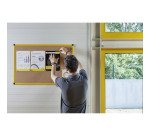 Tableau liege Ultrabrite industriel cadre jaune 180 x 90 cm Bi-Office