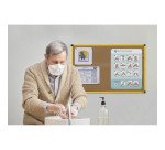 Tableau liege Ultrabrite industriel cadre jaune 180 x 90 cm Bi-Office