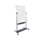 Tableau blanc pivotant evolution emaille gris 90 x 120 cm Bi-Office