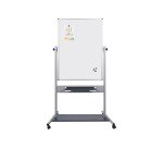 Tableau blanc pivotant evolution emaille gris 90 x 120 cm Bi-Office