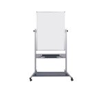 Tableau blanc pivotant evolution emaille gris 90 x 120 cm Bi-Office