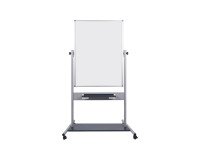 White pivoting magnetic grey enamel board 90 x 120 cm Bi-Office