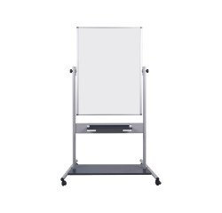 Tafel, weiß, drehbar, emailliert, grau, 90 x 120 cm, Bi-Office