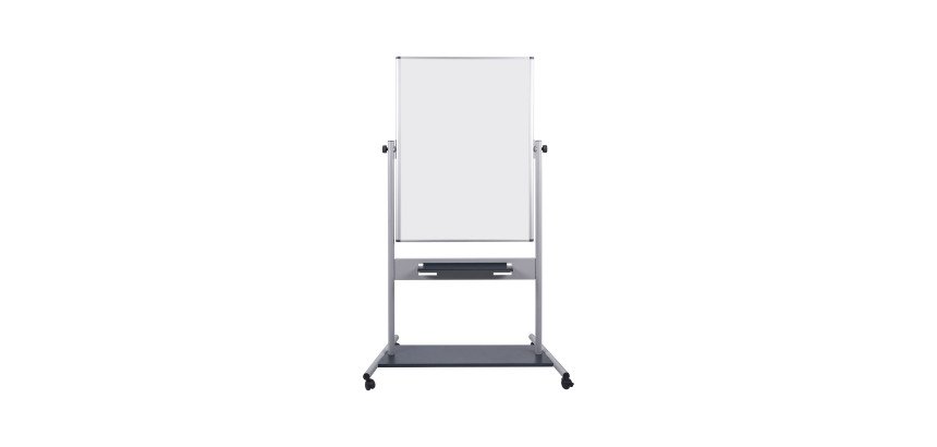 Tableau blanc pivotant evolution emaille gris 90 x 120 cm Bi-Office