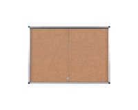 Interior display case with cork background and aluminum frame Exhibit Bi-Office - 8 sheets