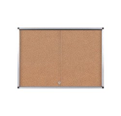 Vitrine d'affichage intérieur fond liège cadre aluminium Exhibit Bi-Office - 8 feuilles