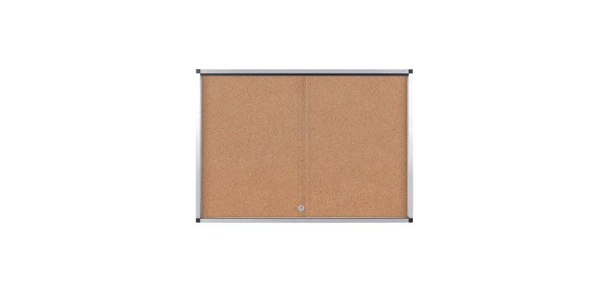 Indoor display case with cork background and aluminum frame Exhibit by Bi-Office - 15 sheets