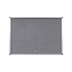 Vitrine d'affichage intérieur fond tissu gris cadre aluminium Exhibit Bi-Office - 12 feuilles