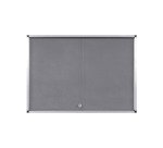 Vitrine d'affichage intérieur fond tissu gris cadre aluminium Exhibit Bi-Office - 18 feuilles